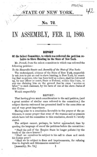 Report of the Select Committee, to which was referred the petition relative to slave hunting in the state of New York.