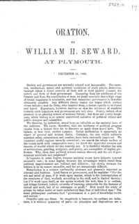 Oration by William H. Seward, at Plymouth : December 21, 1855.