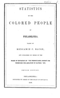 Statistics of the colored people of Philadelphia