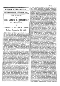 Speech of Hon. James R. Doolittle, of Wisconsin, at National Guard's Hall, Friday, September 28, 1866.