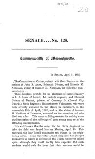 Commonwealth of Massachusetts in Senate, April 5, 1862.