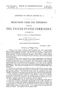 Selections from the testimony taken by the United States Commission, in respect to cotton as a source of national revenue.