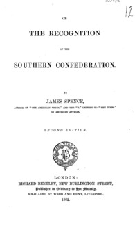 On the recognition of the Southern Confederation