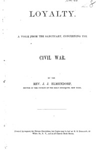 Loyalty : a voice from the sanctuary, concerning the Civil War