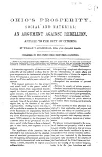 Ohio's prosperity, social and material : an argument against rebellion, applied to the duty of citizens
