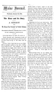 The hour and its duty : a sermon for the national fast proclaimed by President Buchanan : preached in Park St. Church, Jan. 4, 1861