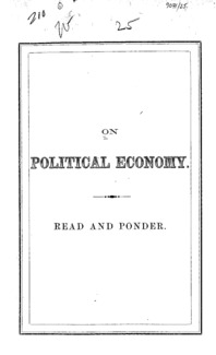 On political economy : read and ponder.