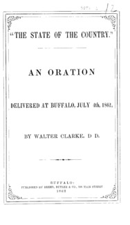 "The state of the country" : an oration delivered at Buffalo, July 4th, 1862