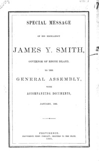 Special message of His Excellency James Y. Smith, Governor of Rhode Island, to the General Assembly, January, 1866.
