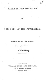 National reconstruction and the duty of the profession.