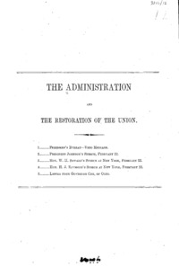 The administration and the restoration of the Union.