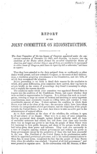 Report of the Joint Committee on Reconstruction.