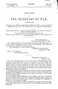 Letter of the Secretary of War, communicating, in answer to a resolution of the Senate of June 11, 1866 : a copy of General Humphrey's report to the War Department on the levees of the Mississippi.