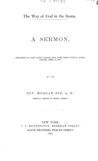 The way of God in the storm : a sermon, preached in Saint Paul's Chapel, New York, third Sunday after Easter, April 21, 1861