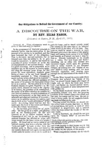 Our obligations to defend the government of our country : a discourse on the war