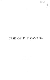 Case of F. F. Cavada.