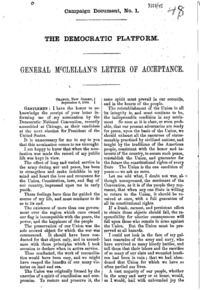 The Democratic platform : General McClellan's letter of acceptance.