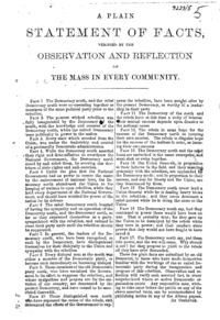 A plain statement of facts, verified by the observation and reflection of the mass in every community.