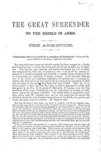 The great surrender to the rebels in arms : the armistice : "immediate efforts to be made for a cessation of hostilities" : peace and disunion platform of the Chicago Copperhead convention.
