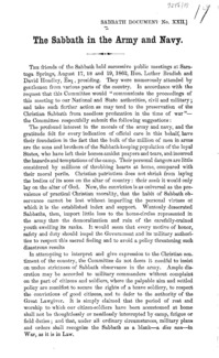 The Sabbath in the Army and Navy.