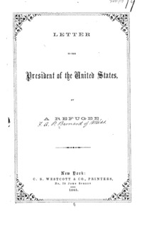 Letter to the President of the United States