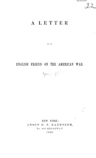 A Letter to an English friend on the American war.