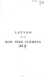 Letter from Hon. Jere. Clemens.