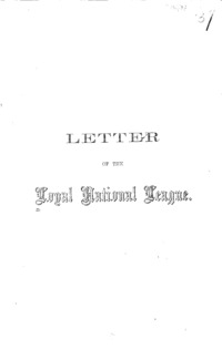 Letter of the Loyal National League.