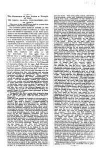 The structure of our Union, a temple of God