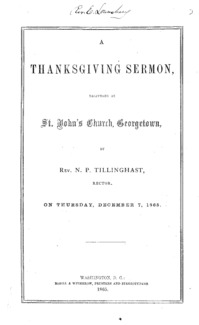 A Thanksgiving sermon : delivered at St. John's Church, Georgetown