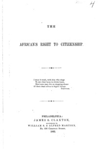 The African's right to citizenship.