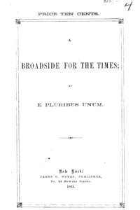 A broadside for the times