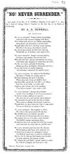 No! Never surrender : last words of the Rev. H.S. Howell, Chaplain of the 90th P.V., who fell in front of College Church Hospital, on the first day of the Battle of Gettysburg
