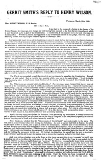 Gerrit Smith's reply to Henry Wilson.