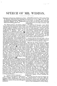 Speech of Mr. Weston : substance of remarks submitted by George M. Weston, June 28th, at a meeting of the Democrats of Bangor opposed to the platform adopted by the Democratic State Convention of June 21st.