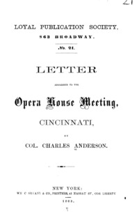Letter addressed to the Opera house meeting, Cincinnati,