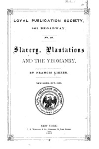 Slavery, plantations and the yeomanry