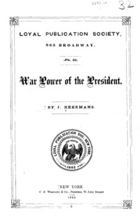 The war power of the President