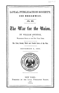 The war for the union; the first, second, third and fourth years of the war; September 9, 1864.