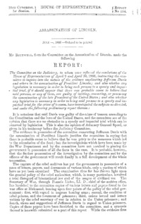 Assassination of Lincoln ... : report.