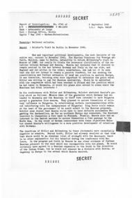 Report of Interrogation: No. 5746 of P/W: 3WG-1293 / Rank: Ambassador at large / Report: Molotov's Visit to Berlin in November 1940. 