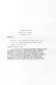 Urgent - Submit at once. / Release of Jews. / Secret State Police / Branch Office Wurzburg / Teletype Section / Nr. 15373 BERLIN NUE 261 979