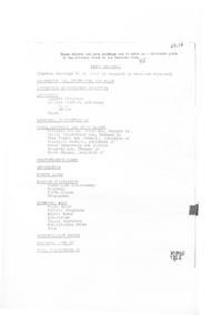 Index Headings / List of Present File Names