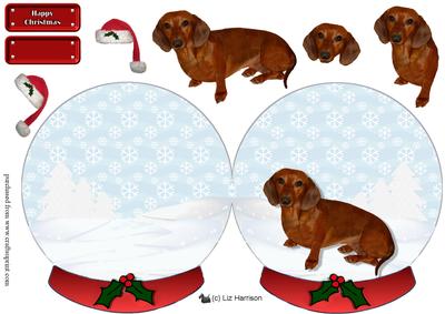 Dachshund Christmas Snow Globe - CUP463265_15 | Craftsuprint