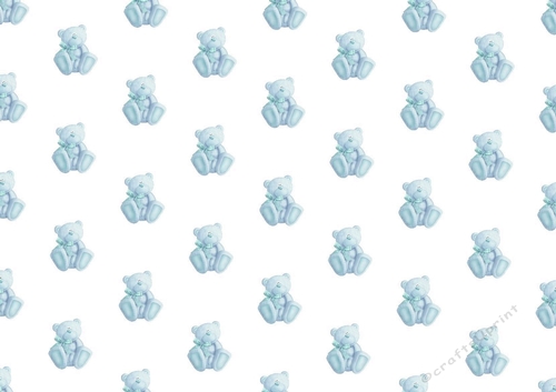 blue gingham baby bear backing paper - CUP739950_415 | Craftsuprint