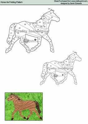 Horse Iris Folding Pattern - CUP14201_172 | Craftsuprint
