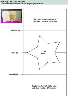 Star Pop-out Card Template - CUP66924_172 | Craftsuprint