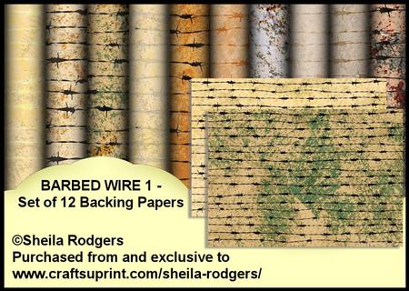 Barbed wire drawing image