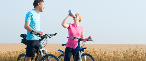 Cycling in the heat.