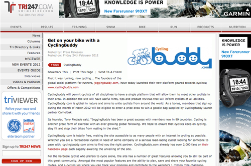 Tri247.com - Article on CyclingBuddy.com